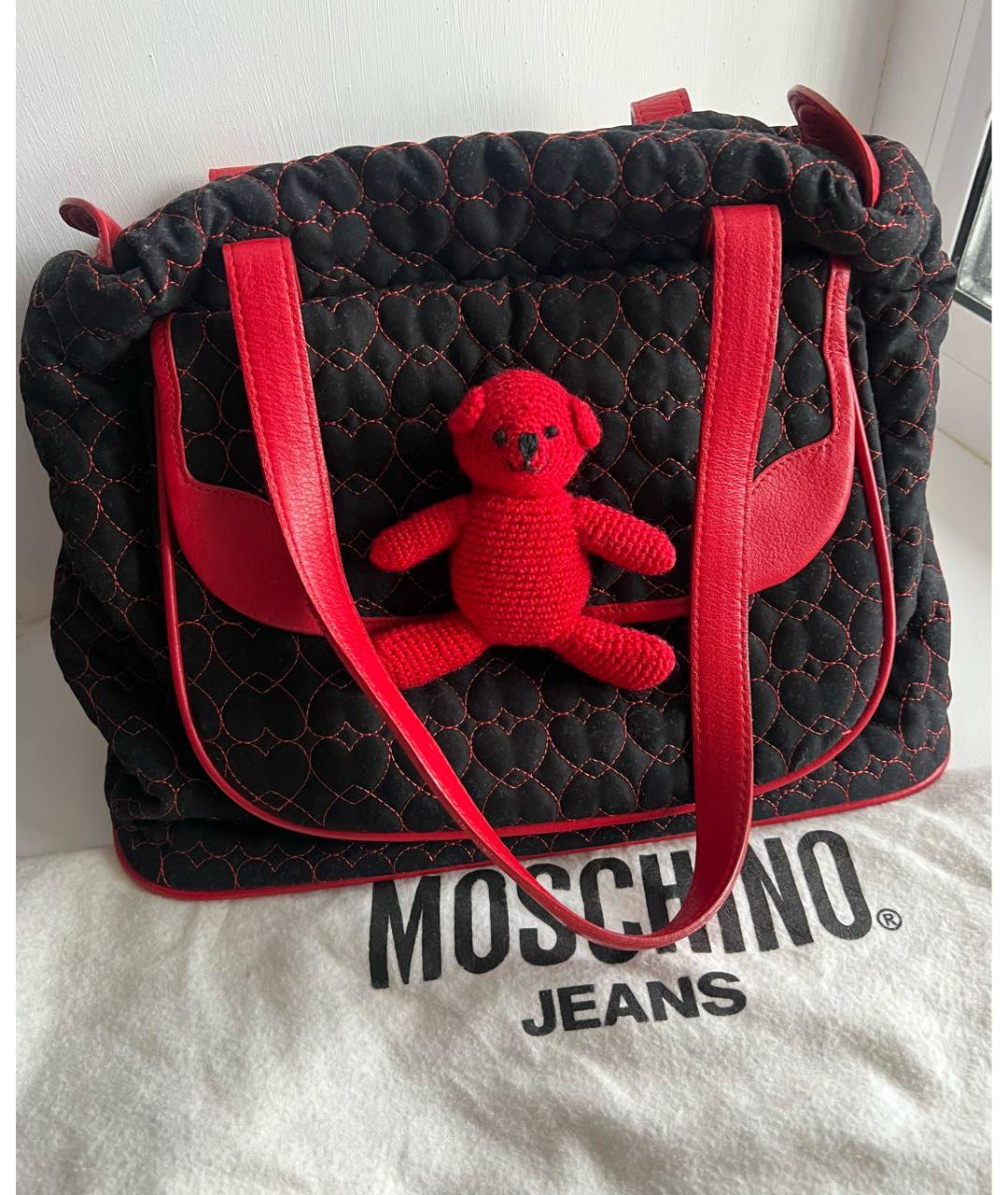 BOUTIQUE MOSCHINO Красная тканевая сумка тоут, фото 6