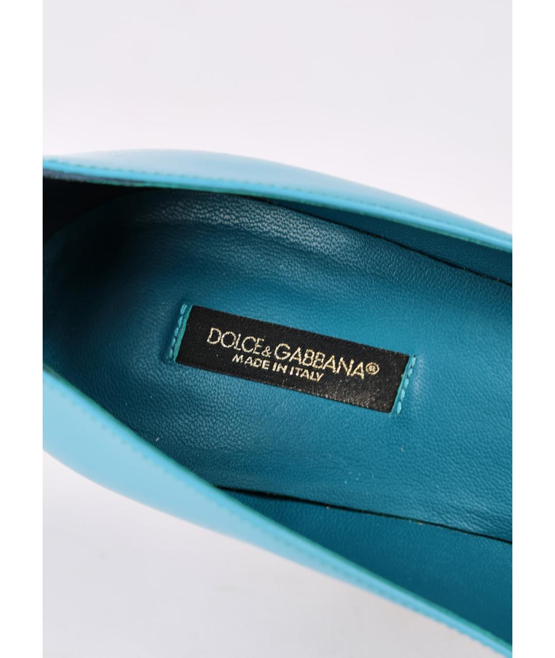 DOLCE&GABBANA Голубые туфли из лакированной кожи, фото 5