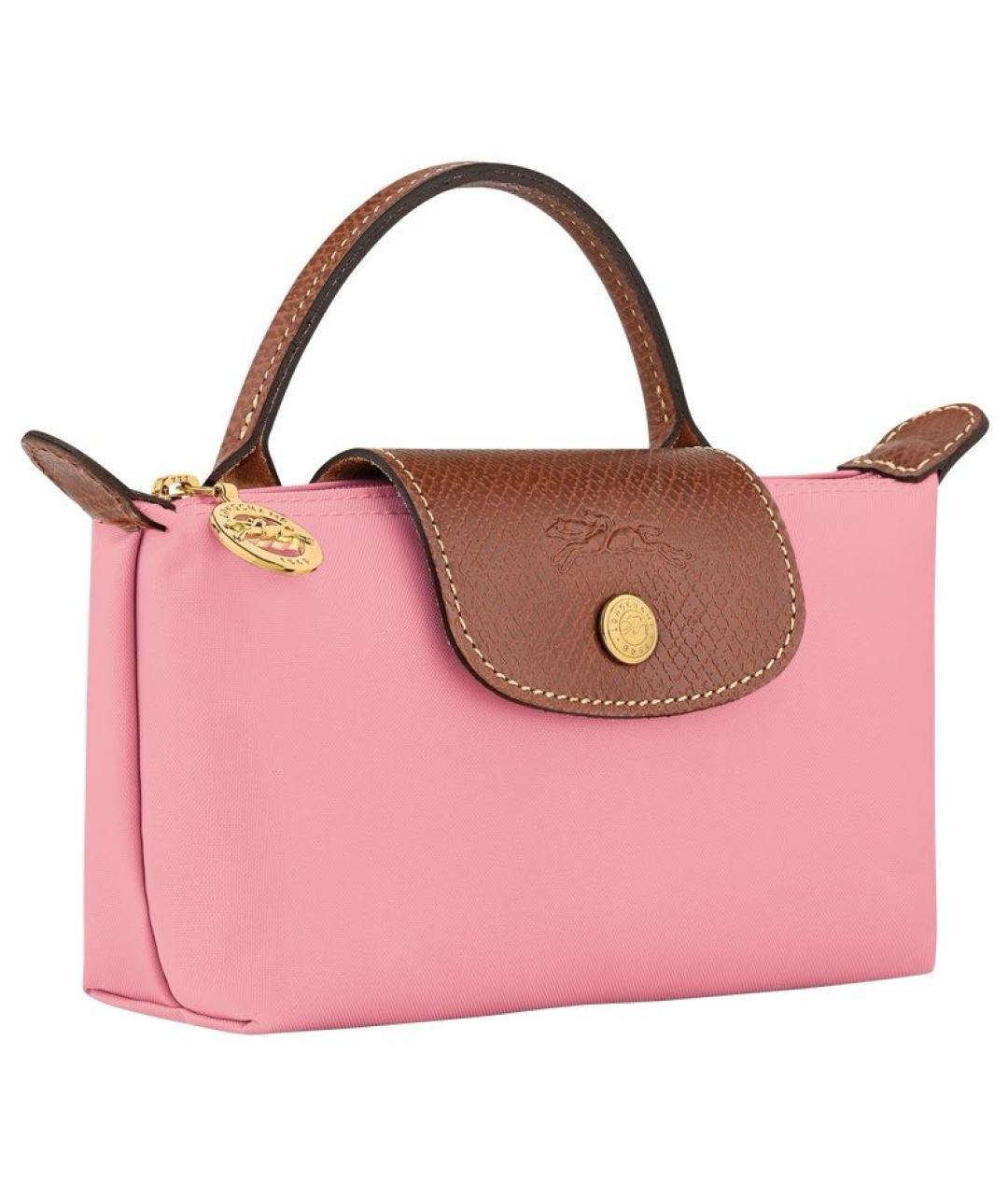 LONGCHAMP Розовая синтетическая сумка с короткими ручками, фото 2