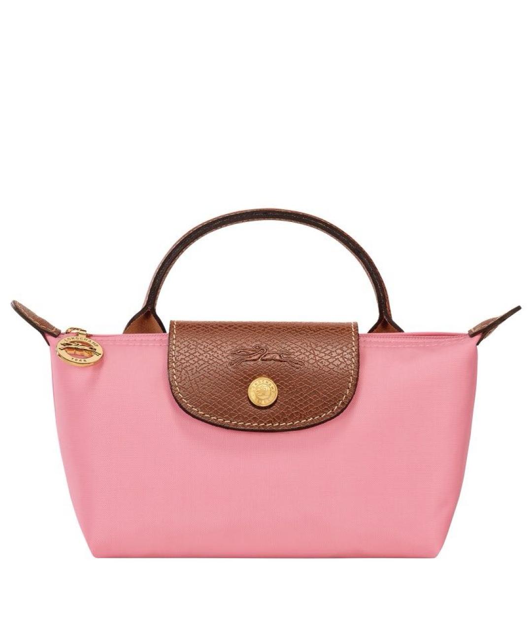 LONGCHAMP Розовая синтетическая сумка с короткими ручками, фото 1