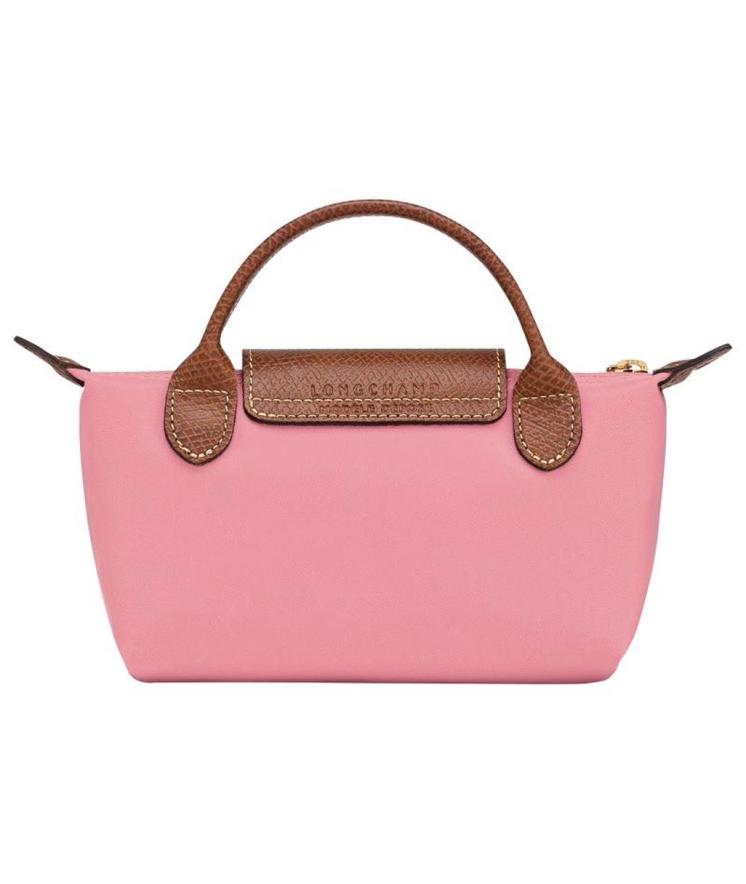 LONGCHAMP Розовая синтетическая сумка с короткими ручками, фото 3