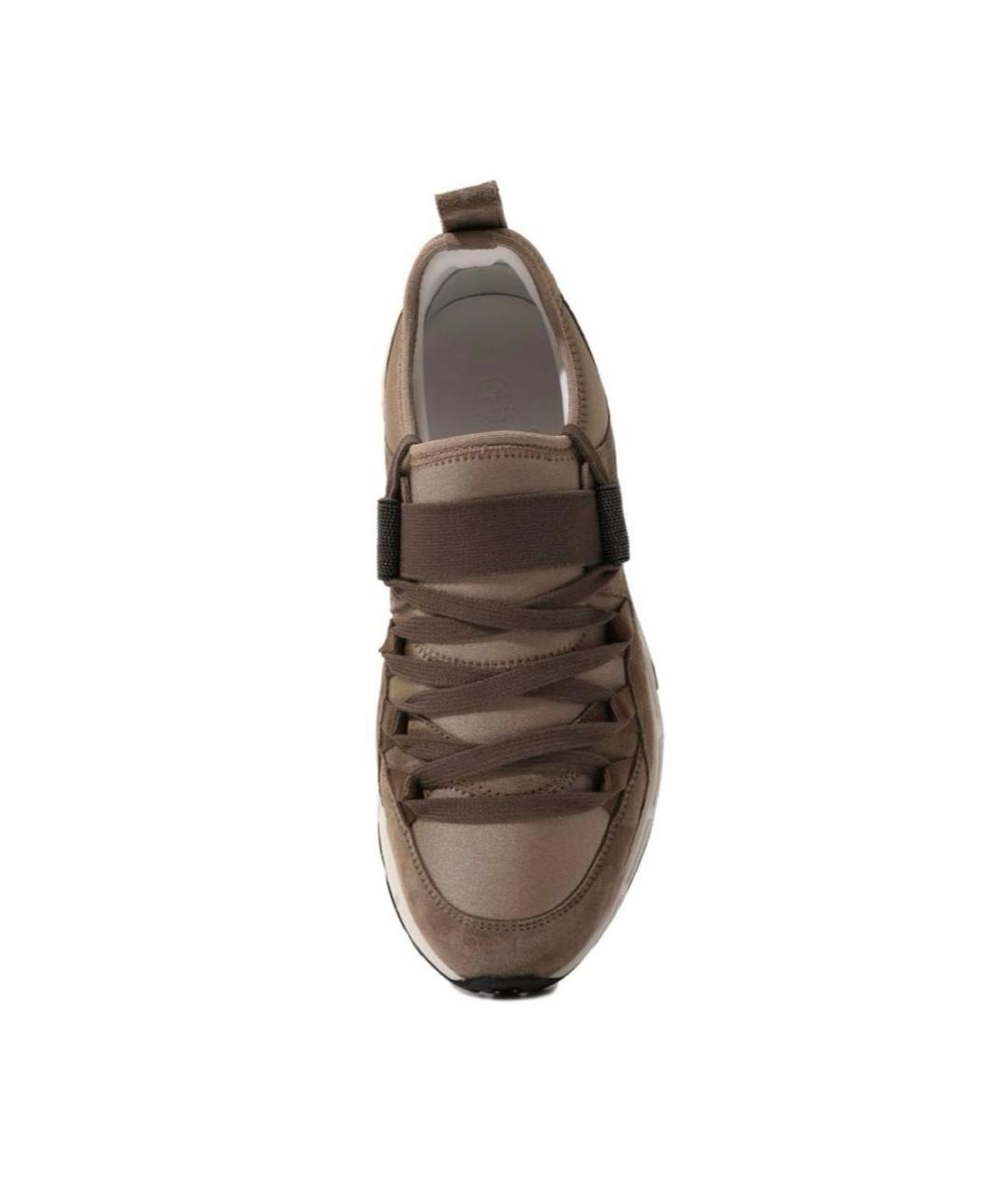 BRUNELLO CUCINELLI Бежевые кожаные кроссовки, фото 5