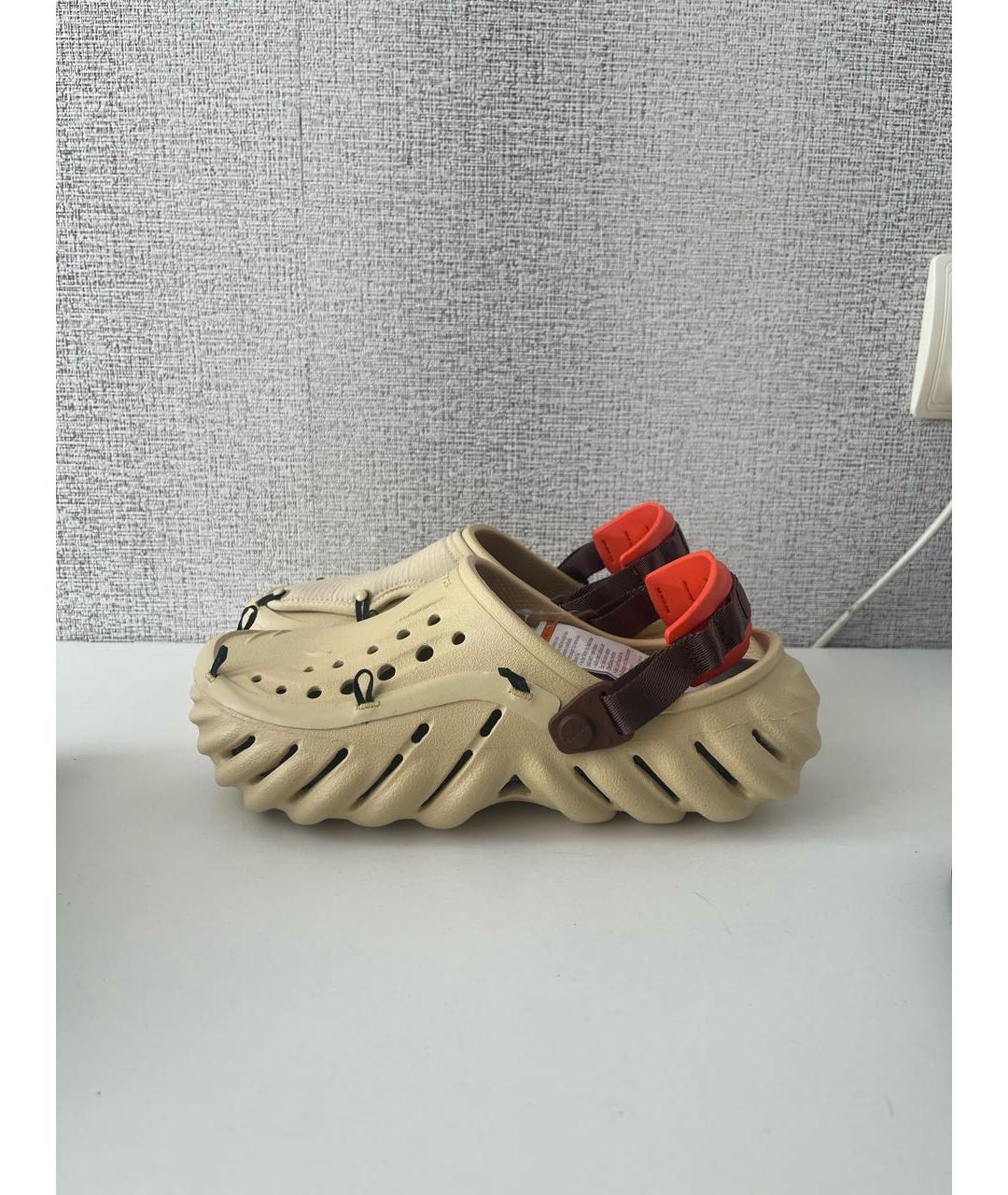 CROCS Бежевые резиновые сабо, фото 8