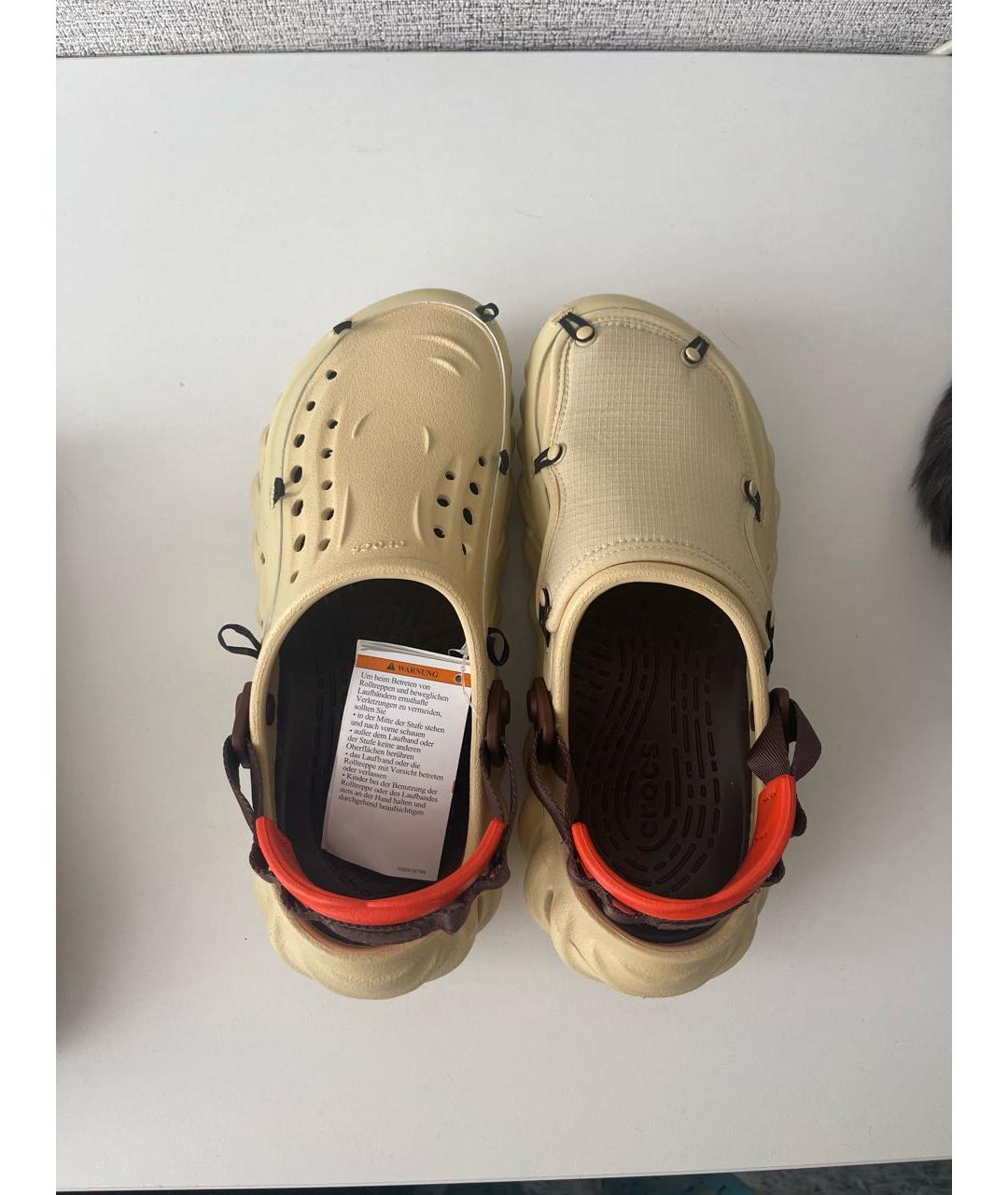 CROCS Бежевые резиновые сабо, фото 3