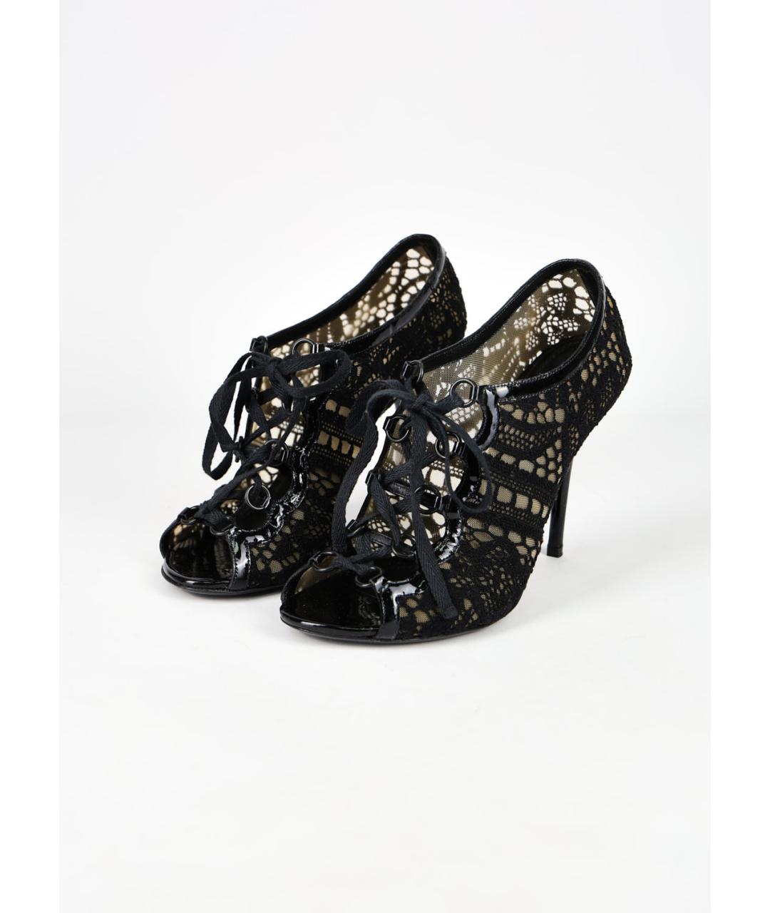 DOLCE&GABBANA Черные текстильные босоножки, фото 3