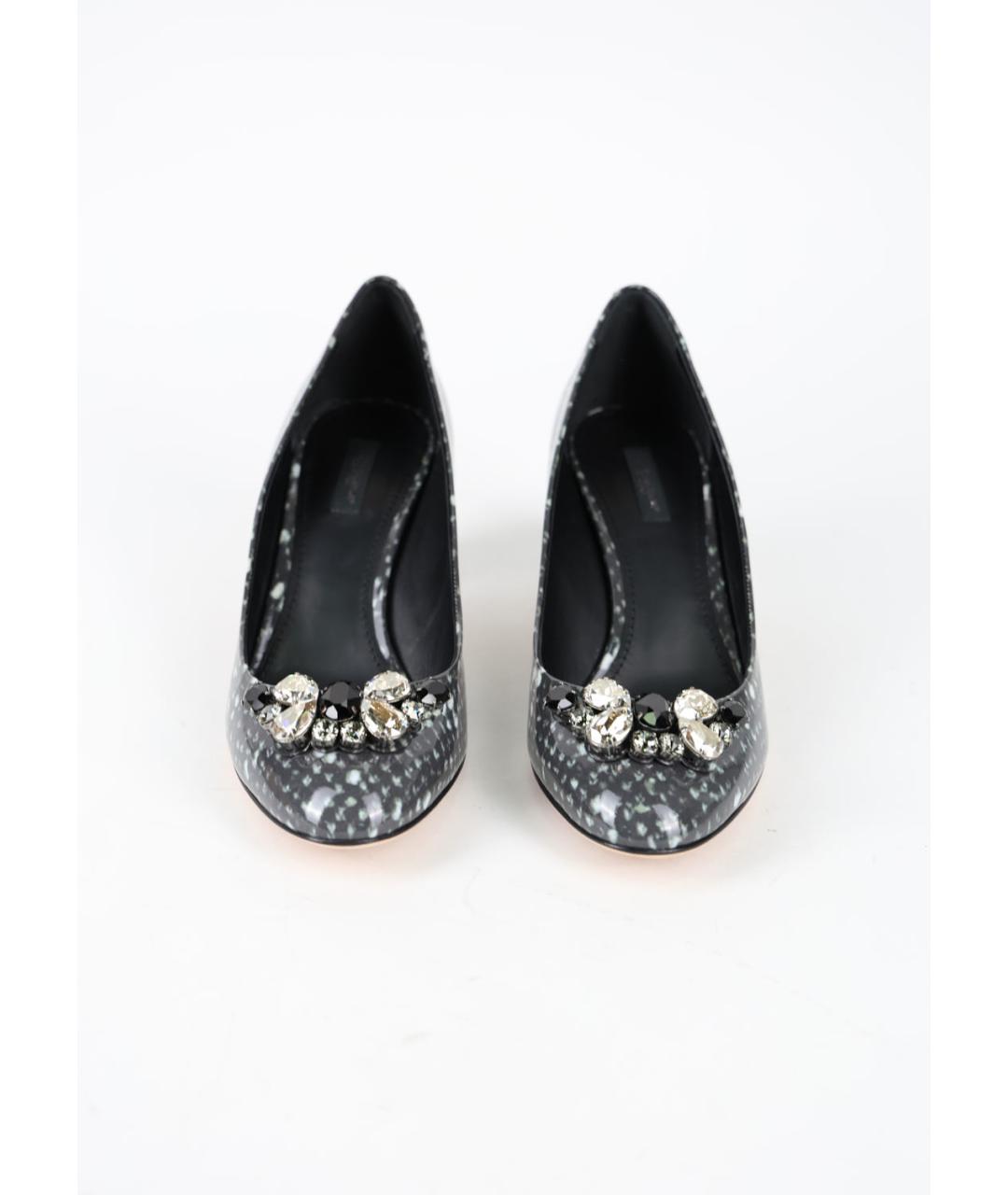 DOLCE&GABBANA Антрацитовые туфли из лакированной кожи, фото 2