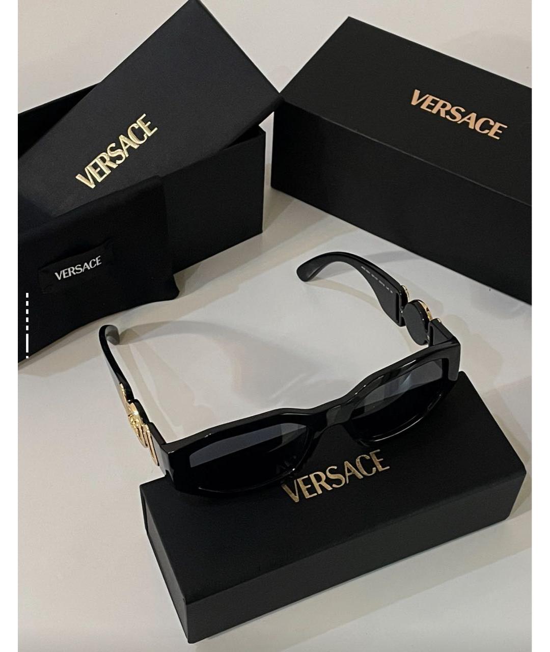 VERSACE Черные пластиковые солнцезащитные очки, фото 5