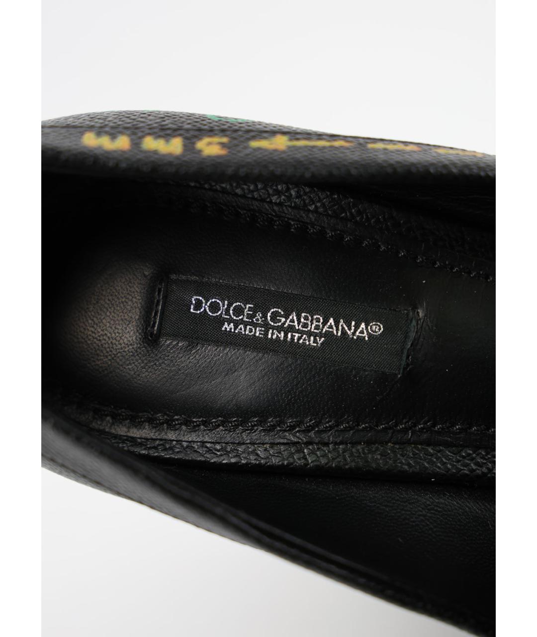 DOLCE&GABBANA Черные кожаные туфли, фото 5