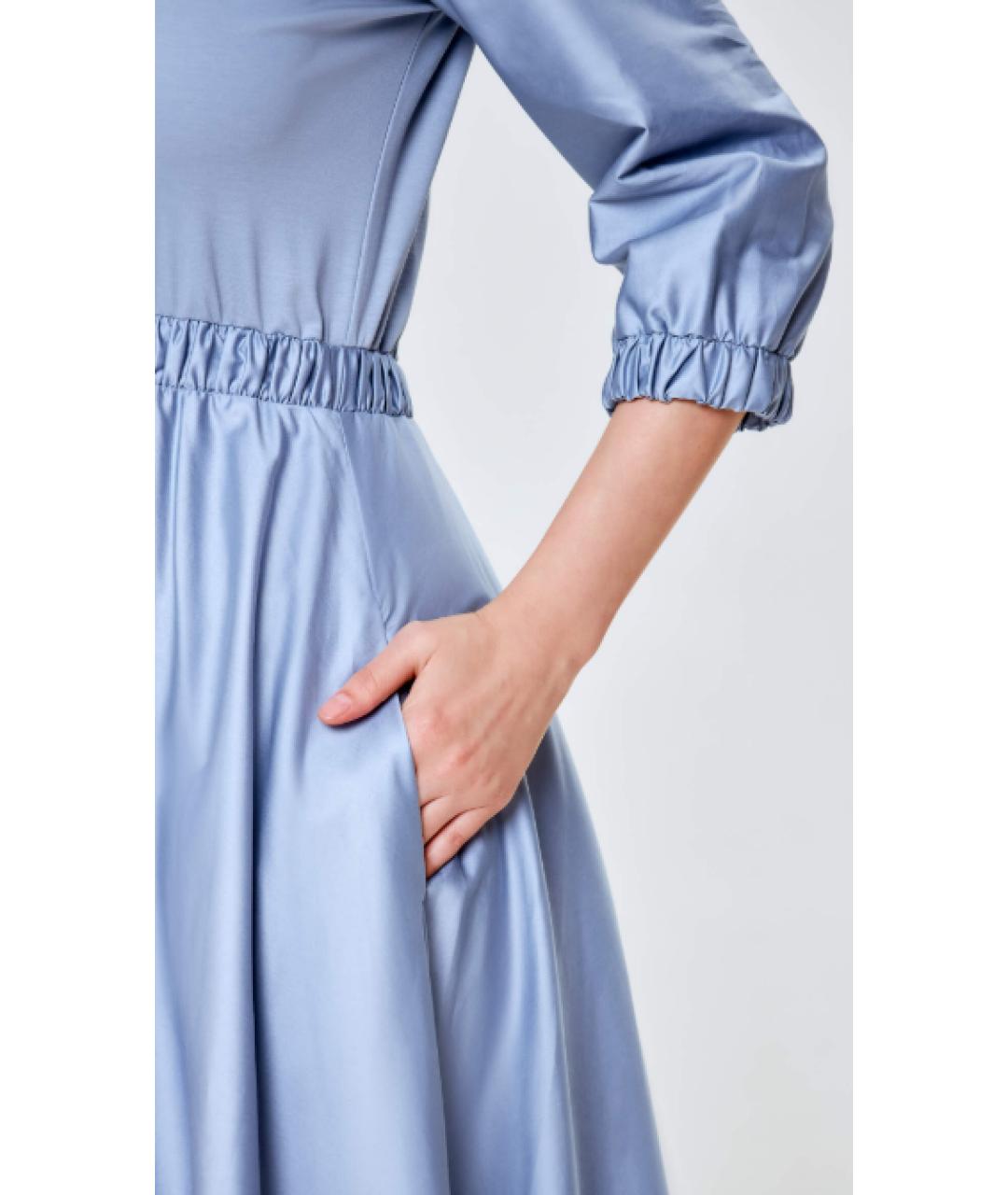 MAX MARA Голубое повседневное платье, фото 4