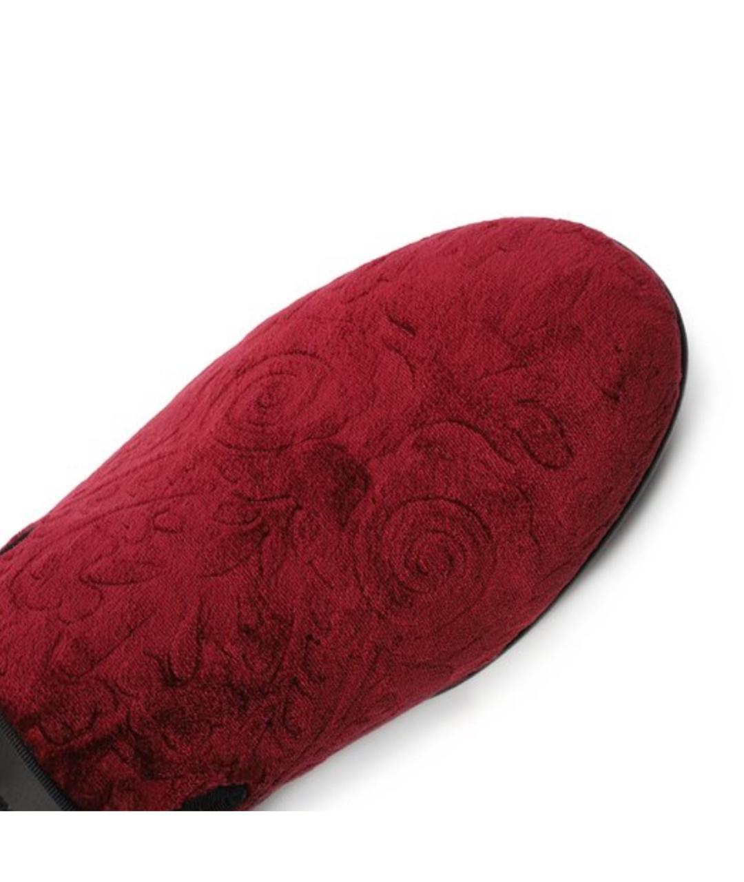 DOLCE&GABBANA Бордовые бархатные лоферы, фото 5