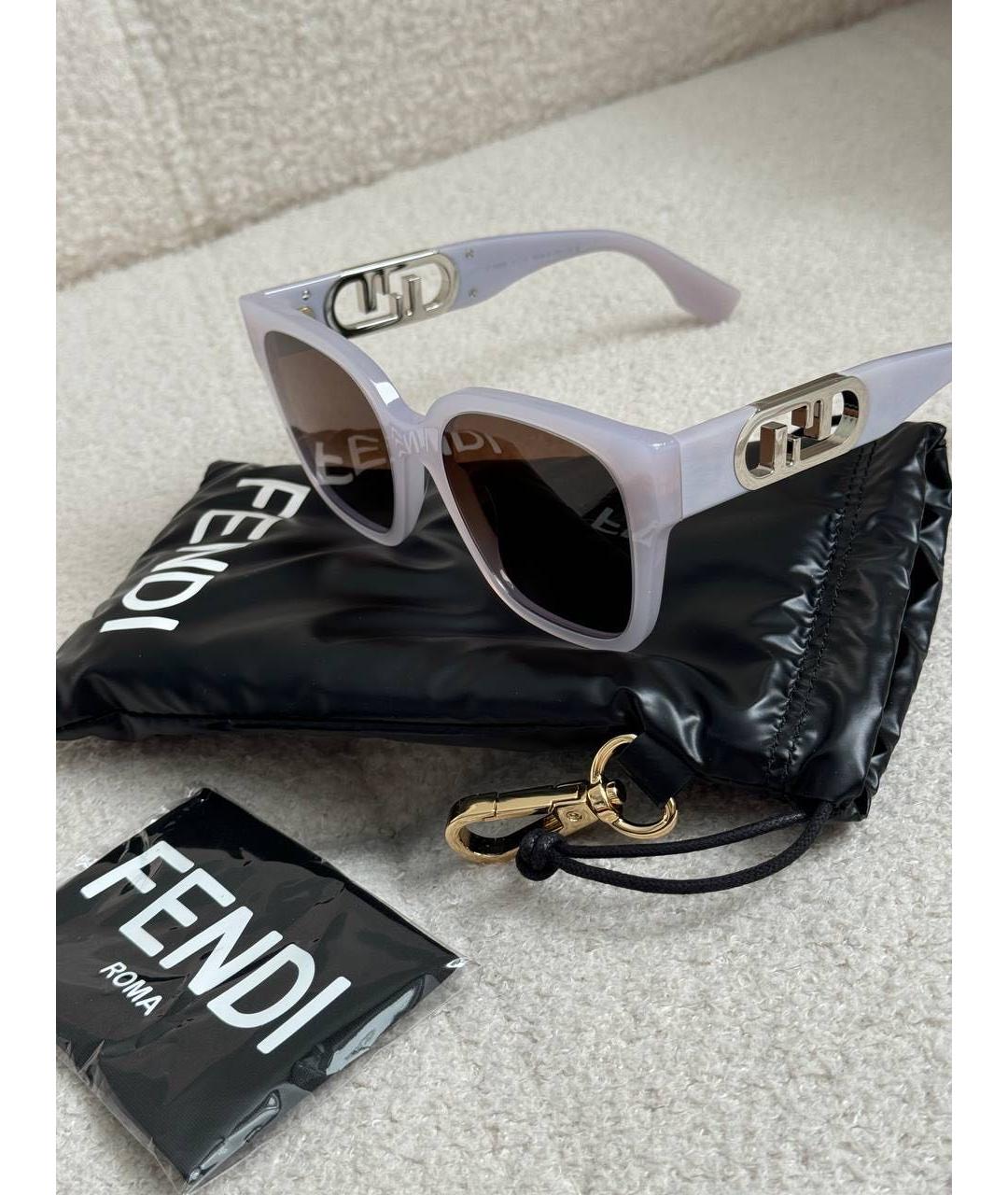 FENDI Фиолетовые пластиковые солнцезащитные очки, фото 2