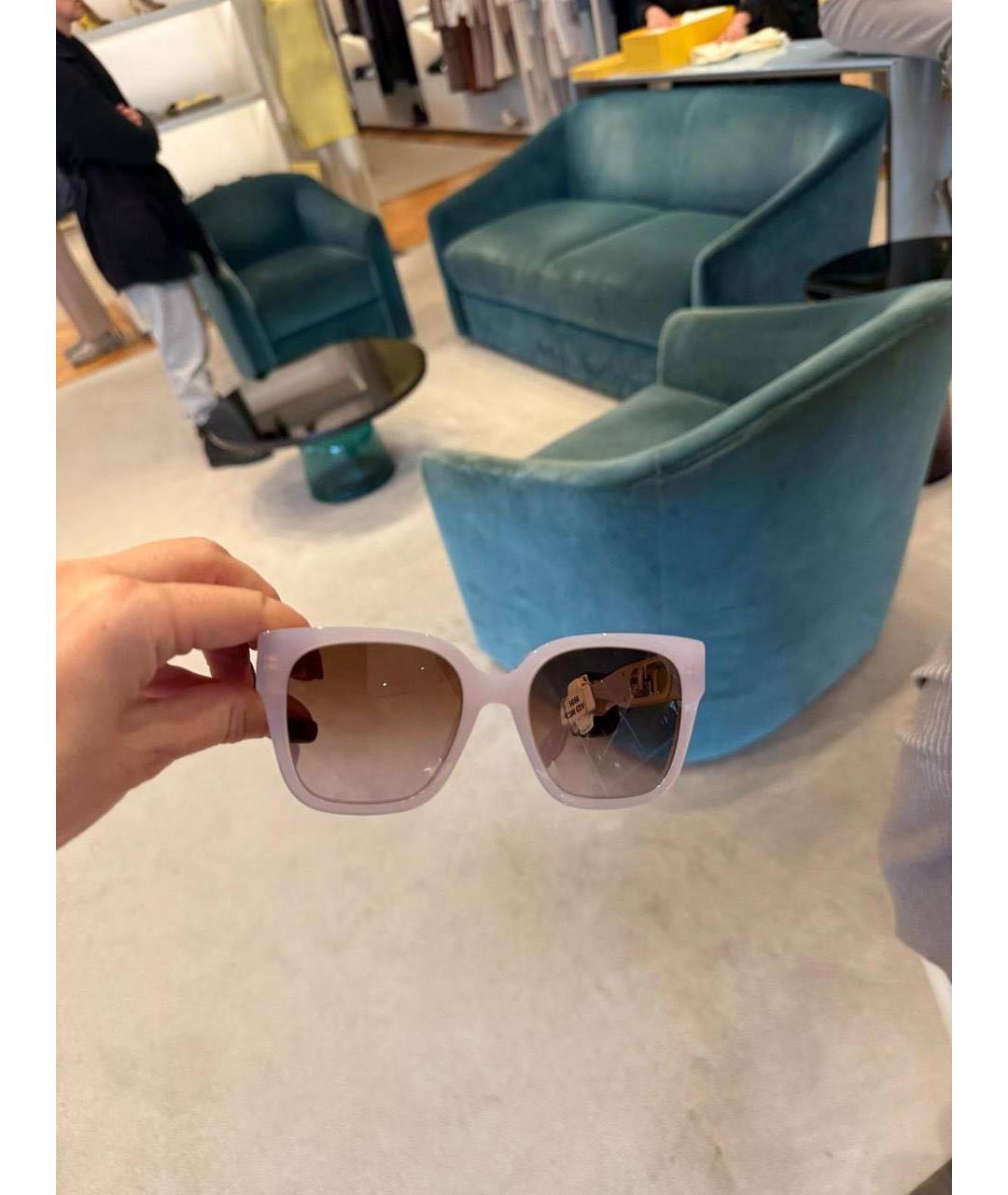 FENDI Фиолетовые пластиковые солнцезащитные очки, фото 3