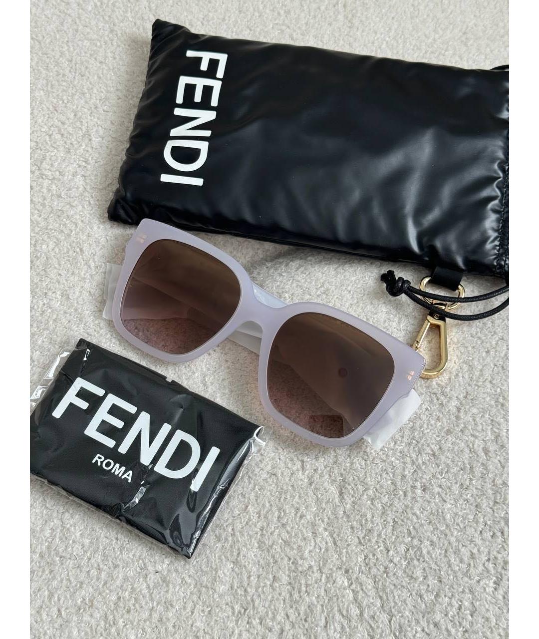 FENDI Фиолетовые пластиковые солнцезащитные очки, фото 6