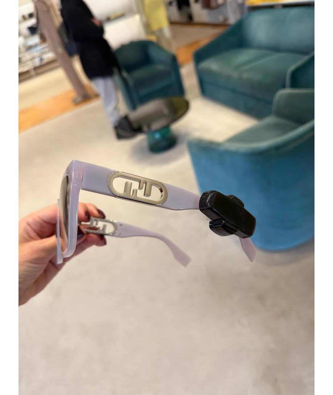 FENDI Фиолетовые пластиковые солнцезащитные очки, фото 4