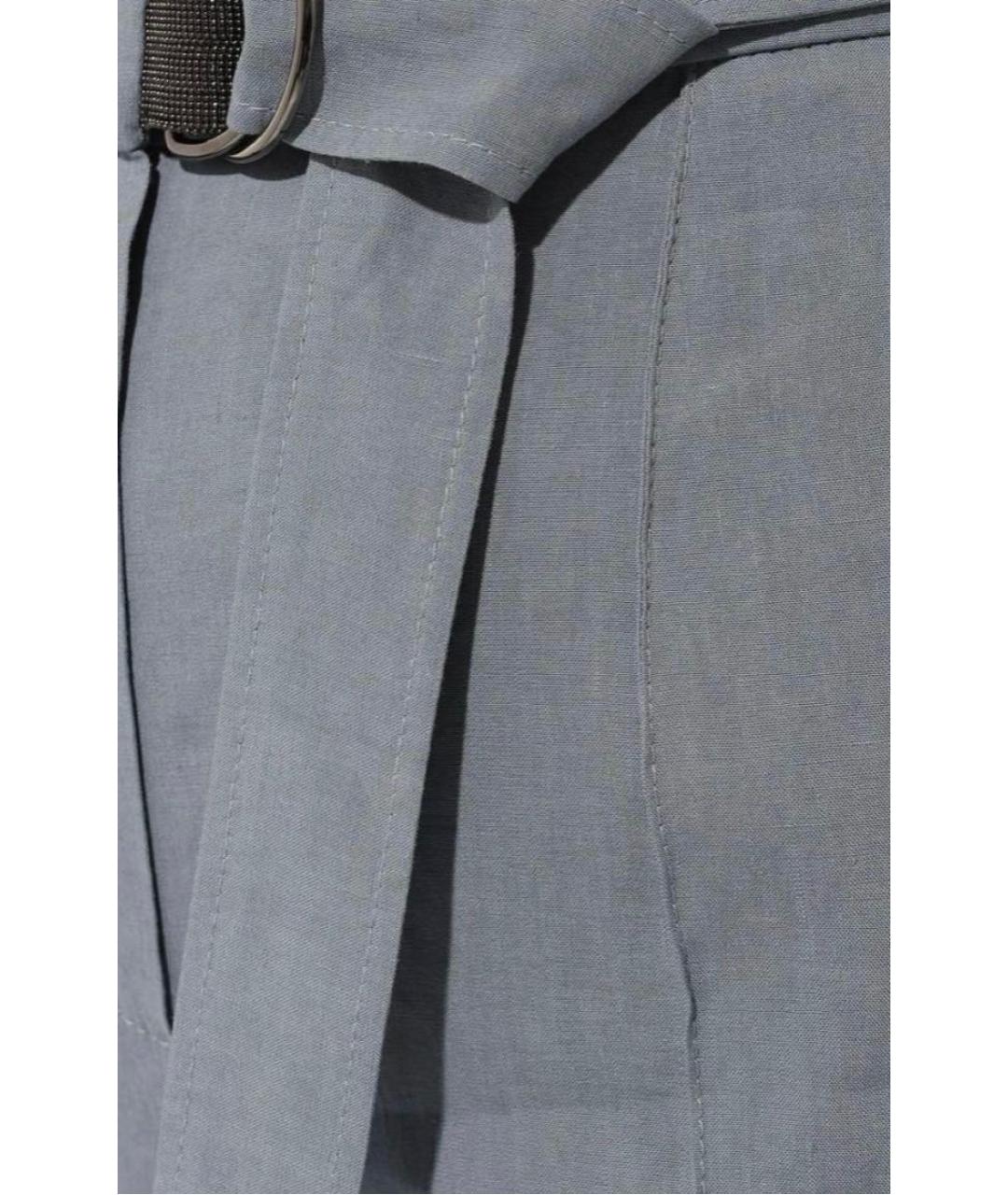 BRUNELLO CUCINELLI Голубые льняные шорты, фото 4