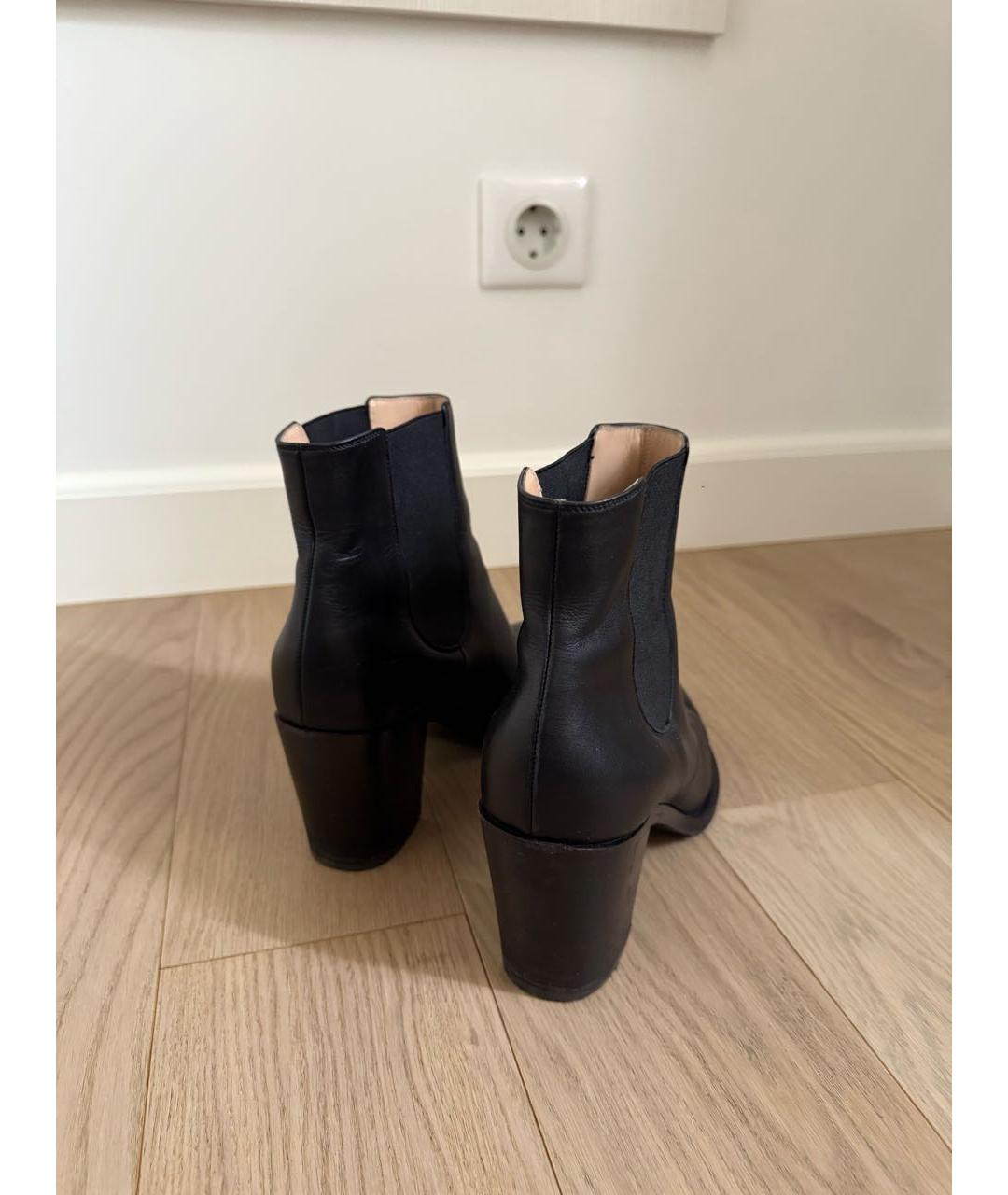 GIANVITO ROSSI Черные кожаные ботильоны, фото 3