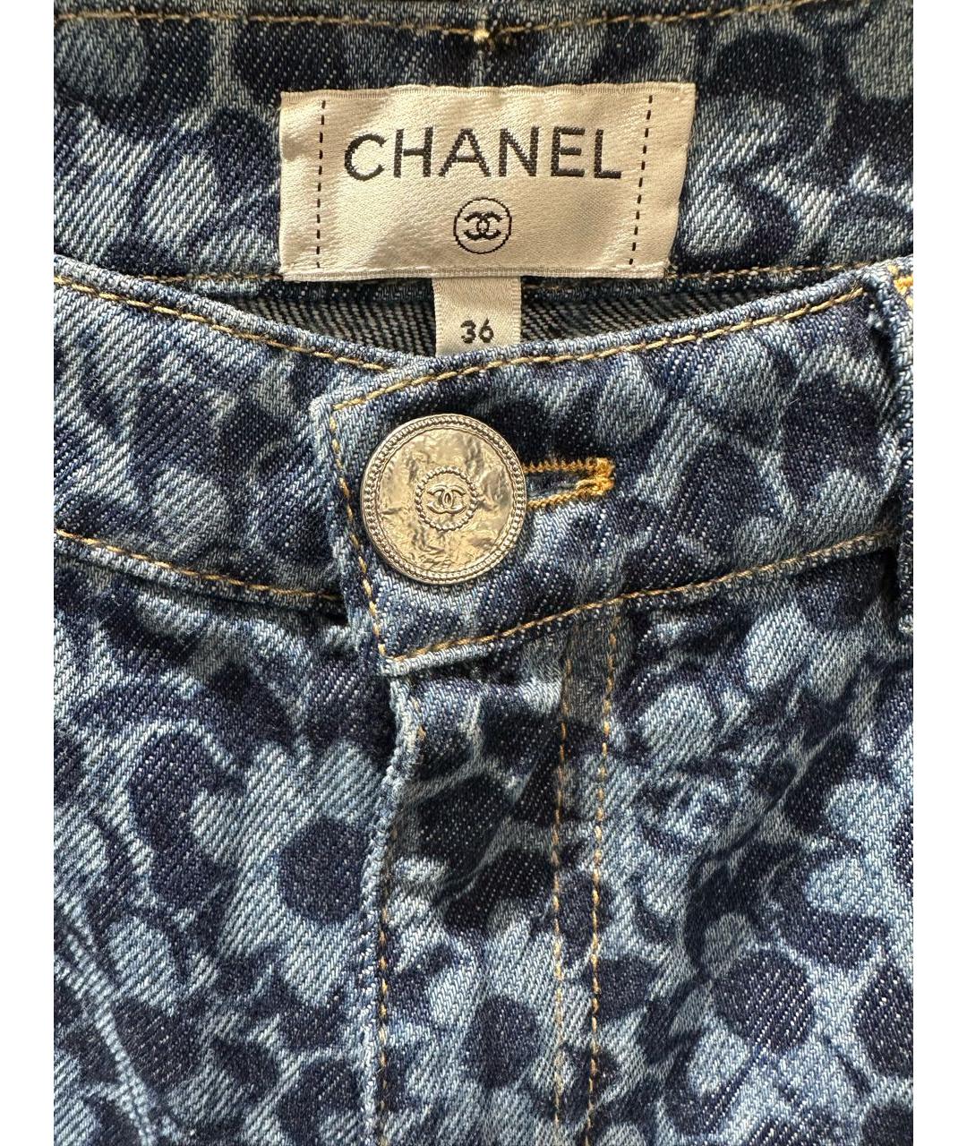 CHANEL Синие хлопковые прямые джинсы, фото 3