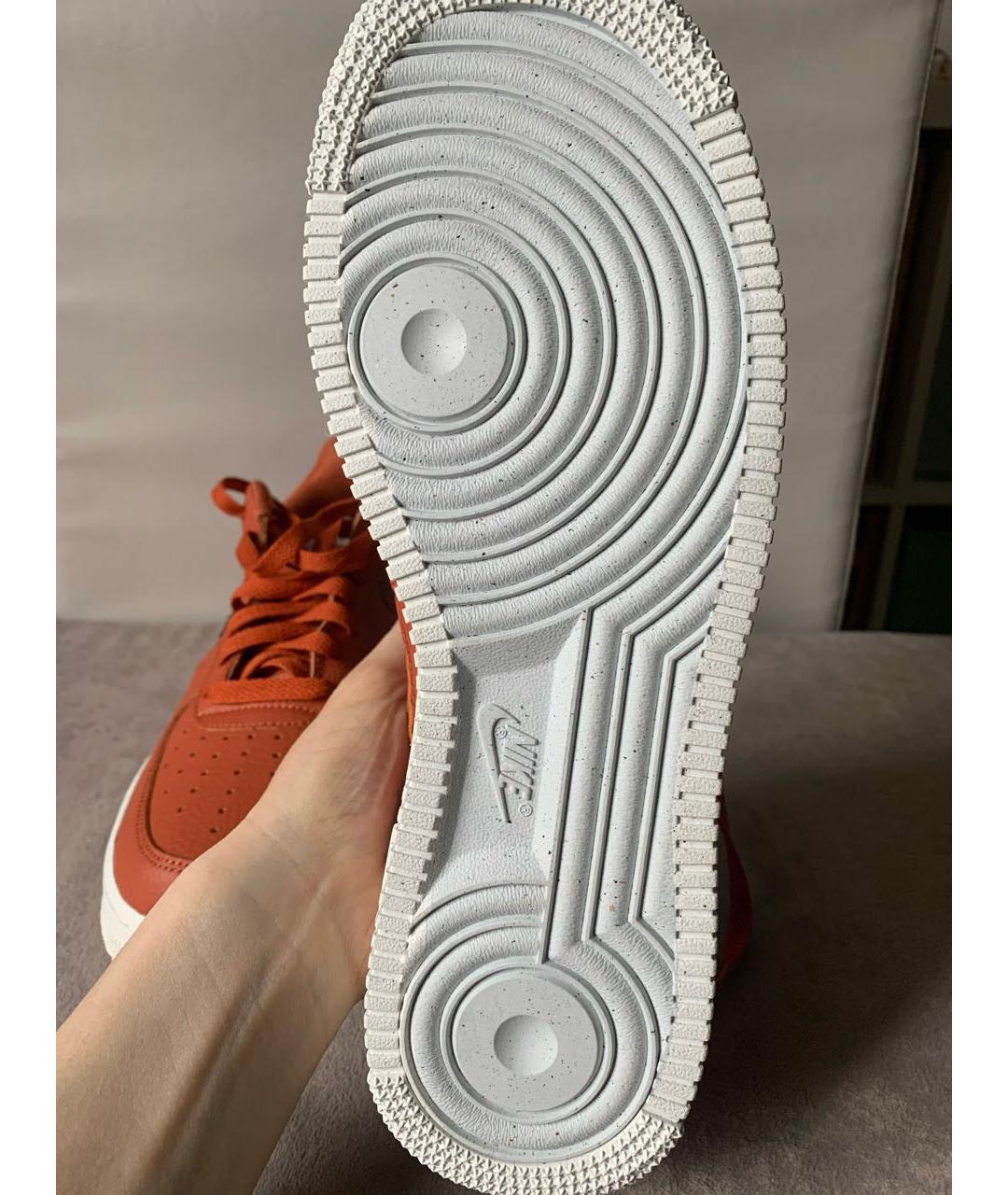 NIKE Оранжевое низкие кроссовки / кеды из искусственной кожи, фото 3