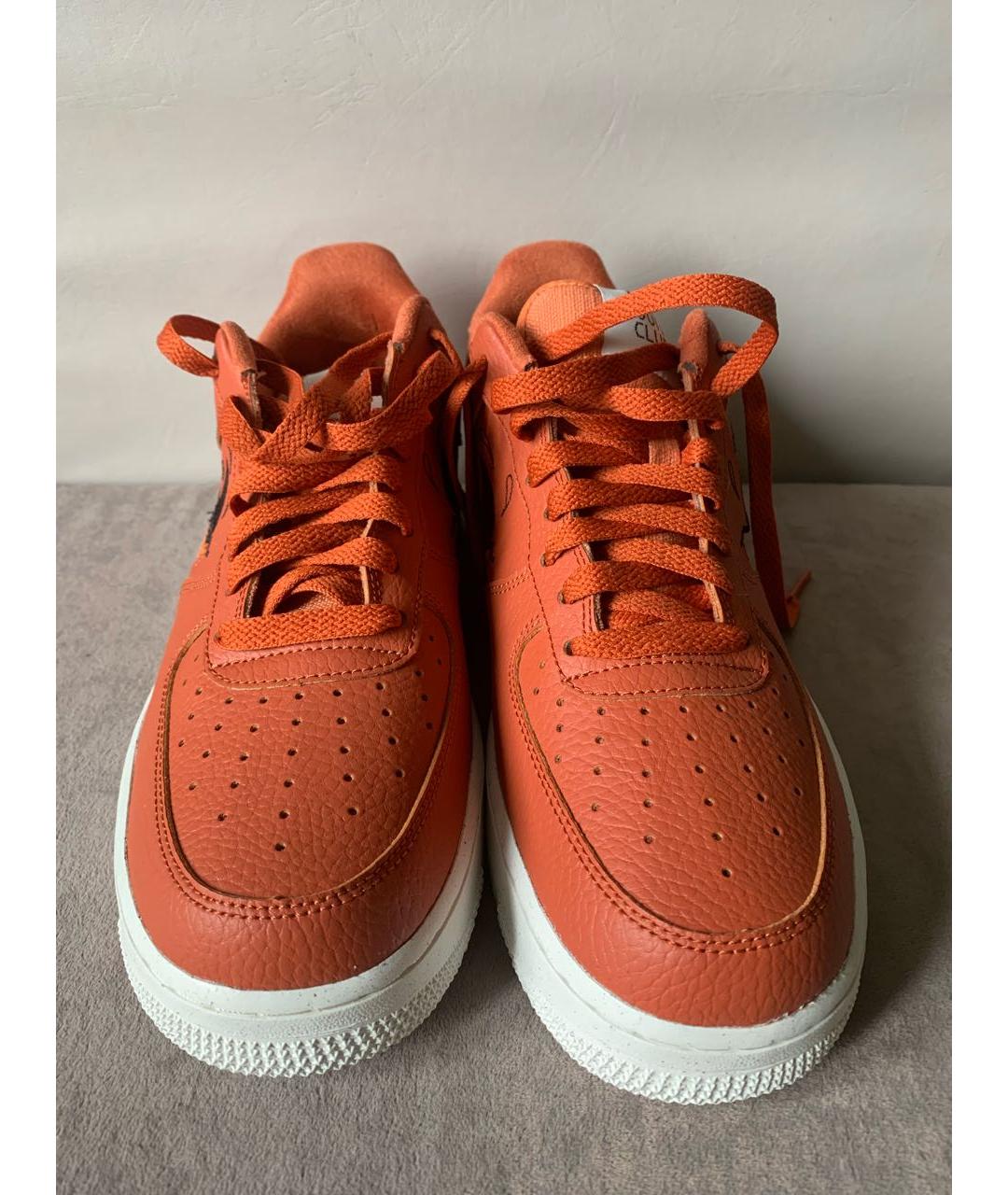 NIKE Оранжевое низкие кроссовки / кеды из искусственной кожи, фото 2