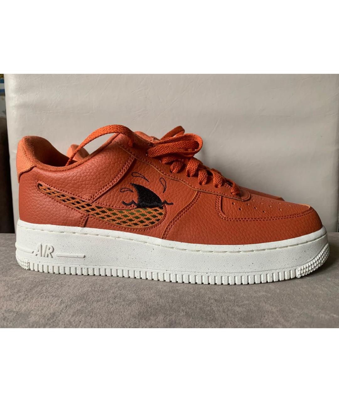 NIKE Оранжевое низкие кроссовки / кеды из искусственной кожи, фото 6