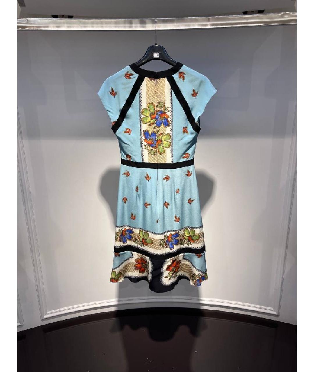 ETRO Голубое вискозное повседневное платье, фото 2