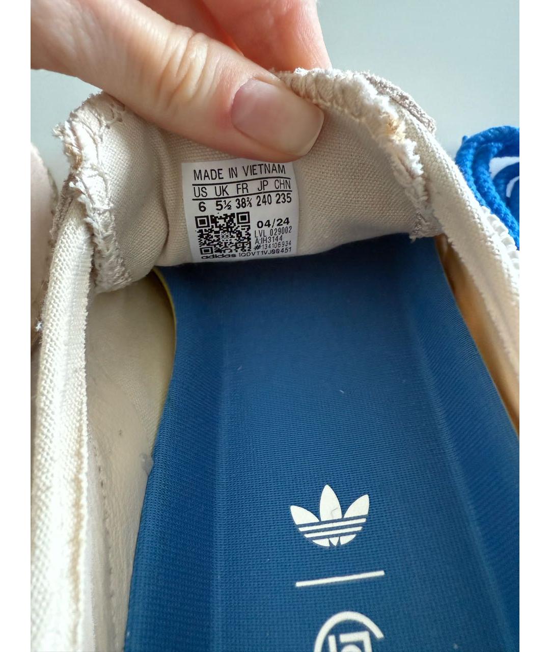 ADIDAS Бежевые текстильные кеды, фото 8