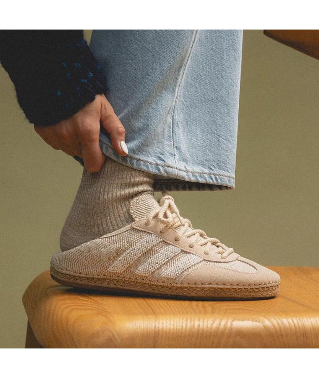 ADIDAS Бежевые текстильные кеды, фото 2