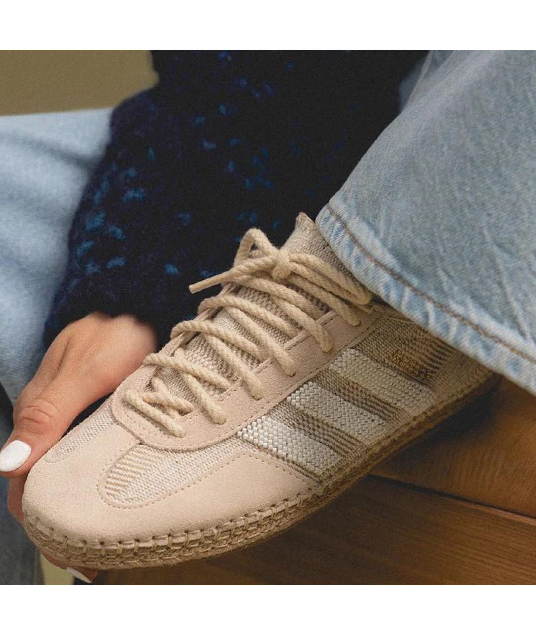 ADIDAS Бежевые текстильные кеды, фото 3