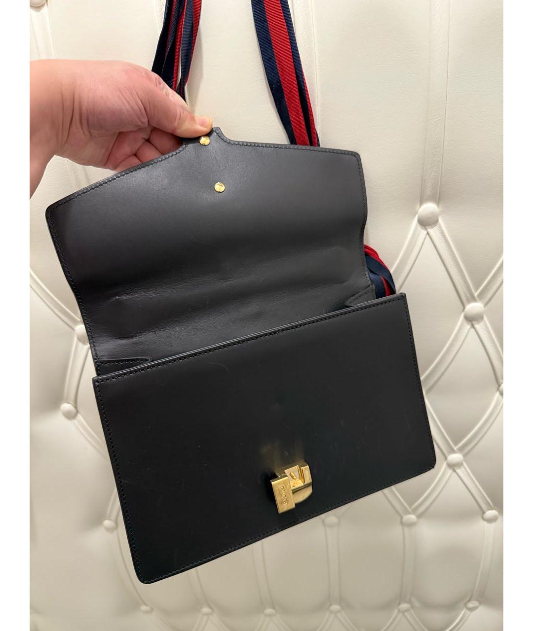 GUCCI Черная кожаная сумка через плечо, фото 7