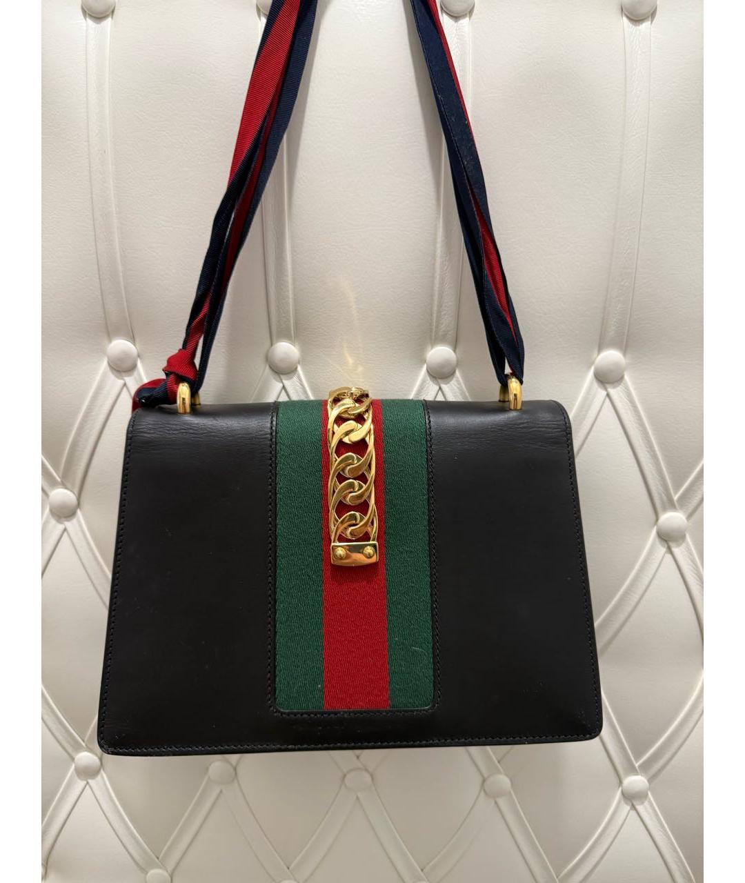 GUCCI Черная кожаная сумка через плечо, фото 3