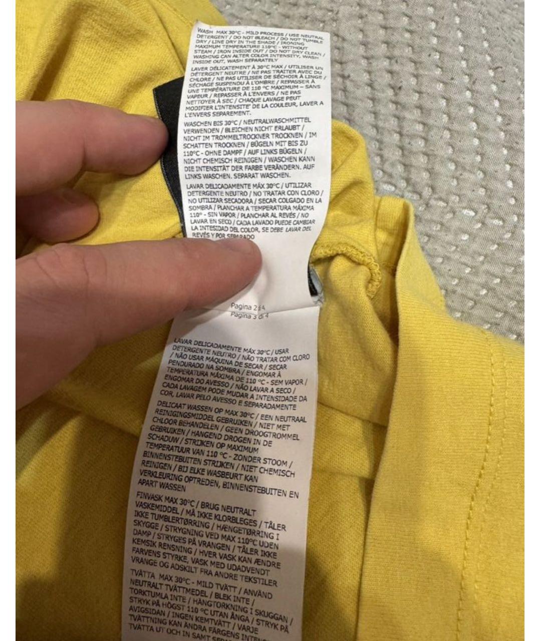STONE ISLAND Желтая хлопковая футболка, фото 5