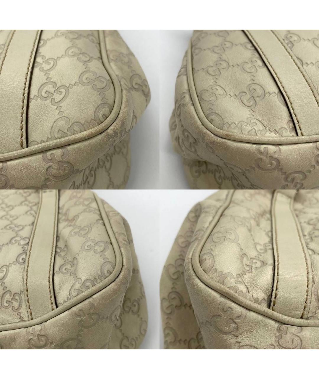 GUCCI Бежевая кожаная сумка тоут, фото 6