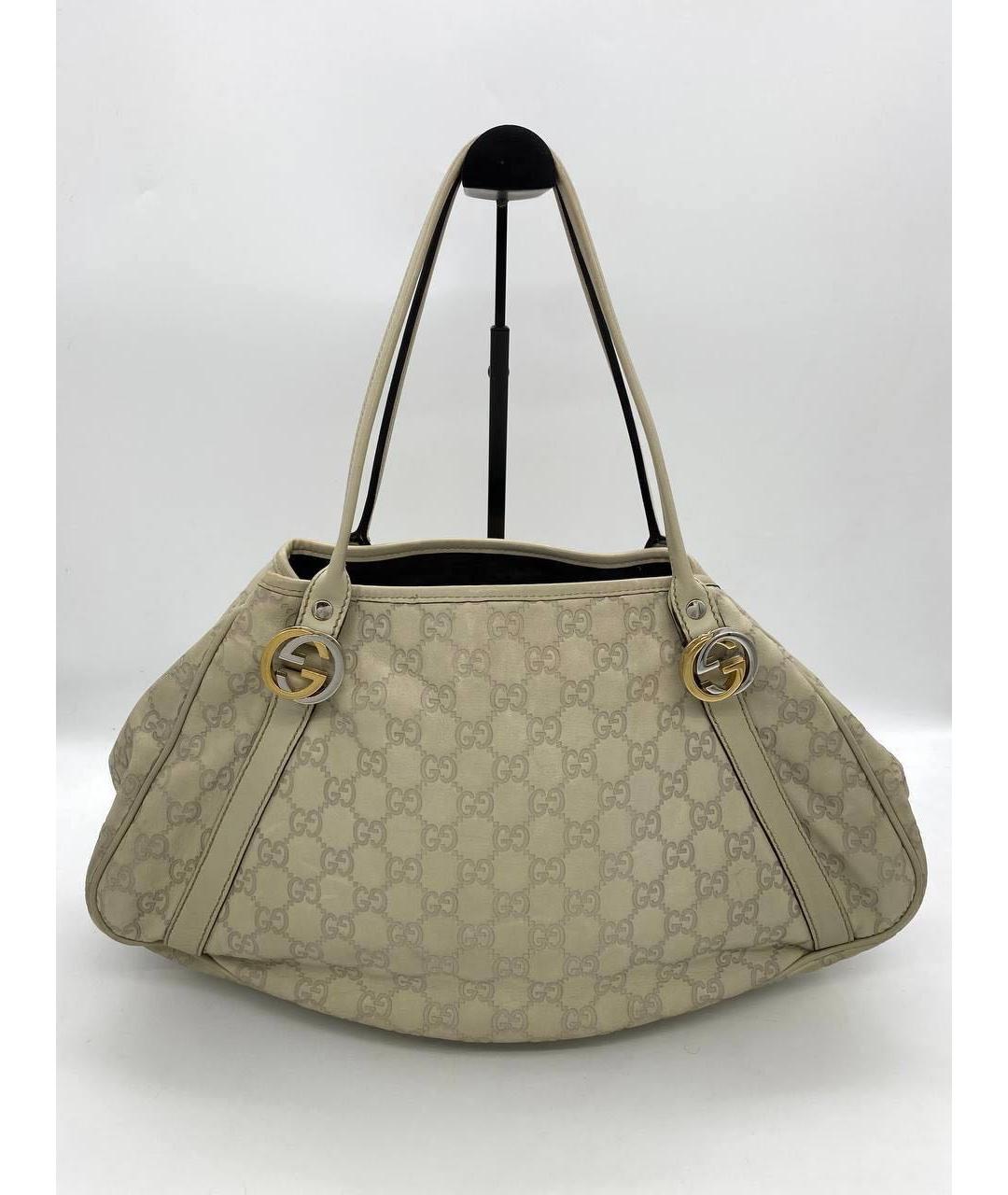 GUCCI Бежевая кожаная сумка тоут, фото 2