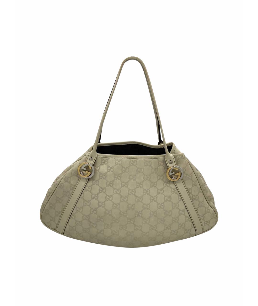 GUCCI Бежевая кожаная сумка тоут, фото 1