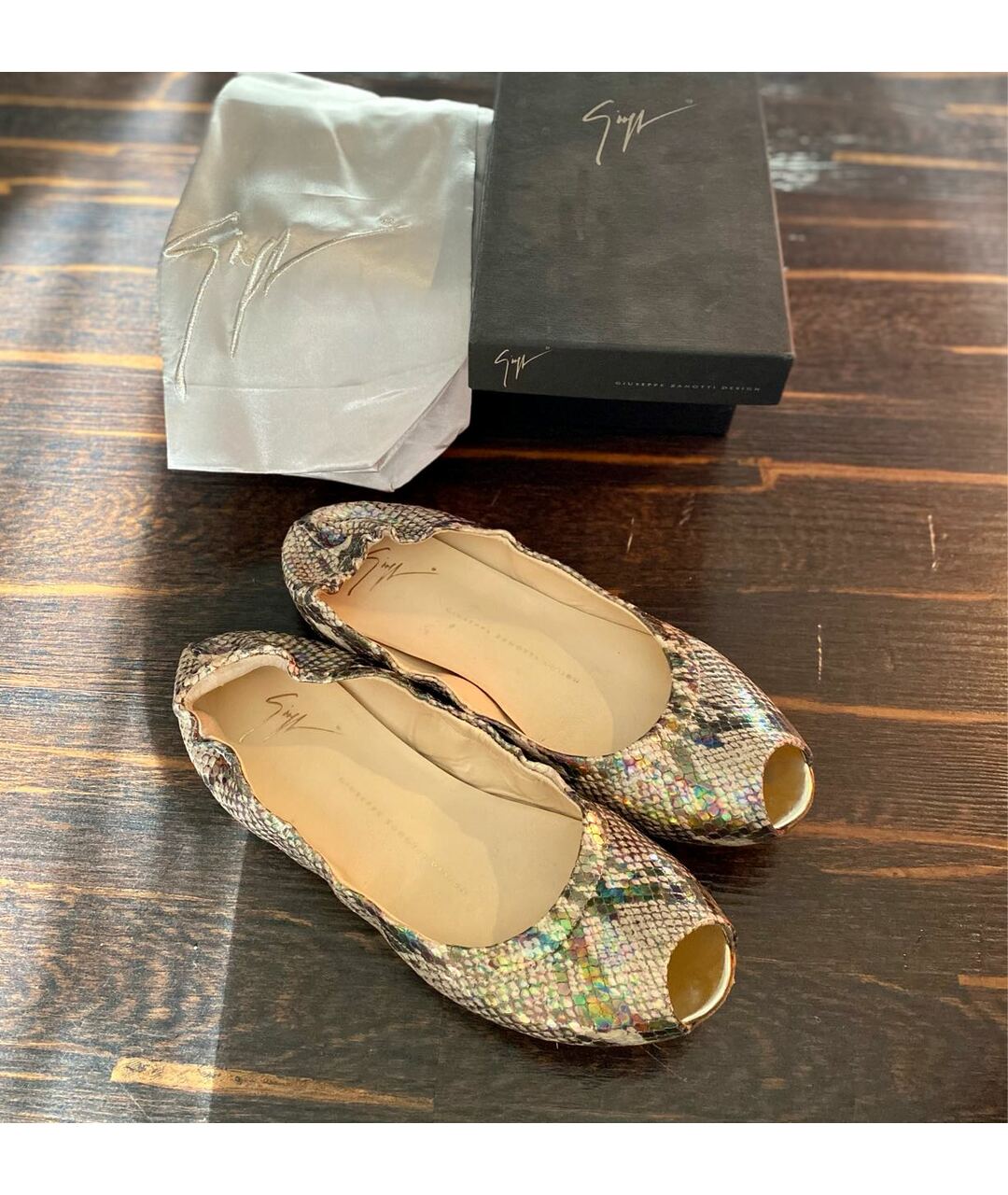 GIUSEPPE ZANOTTI DESIGN Мульти кожаные балетки, фото 3