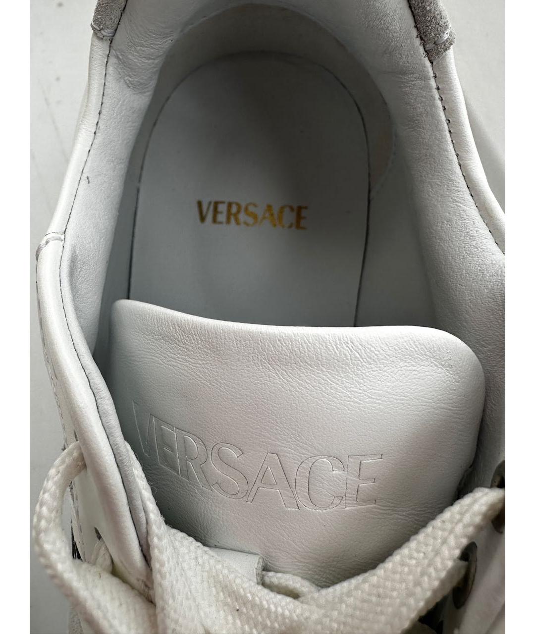VERSACE Белые кожаные кеды, фото 6