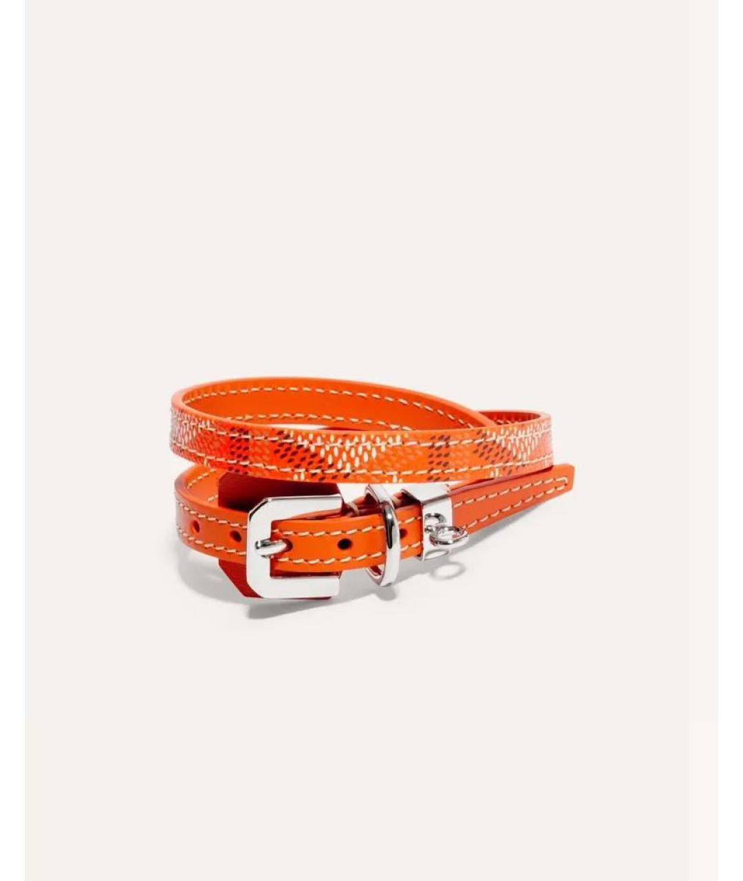 GOYARD Оранжевый кожаный браслет, фото 4