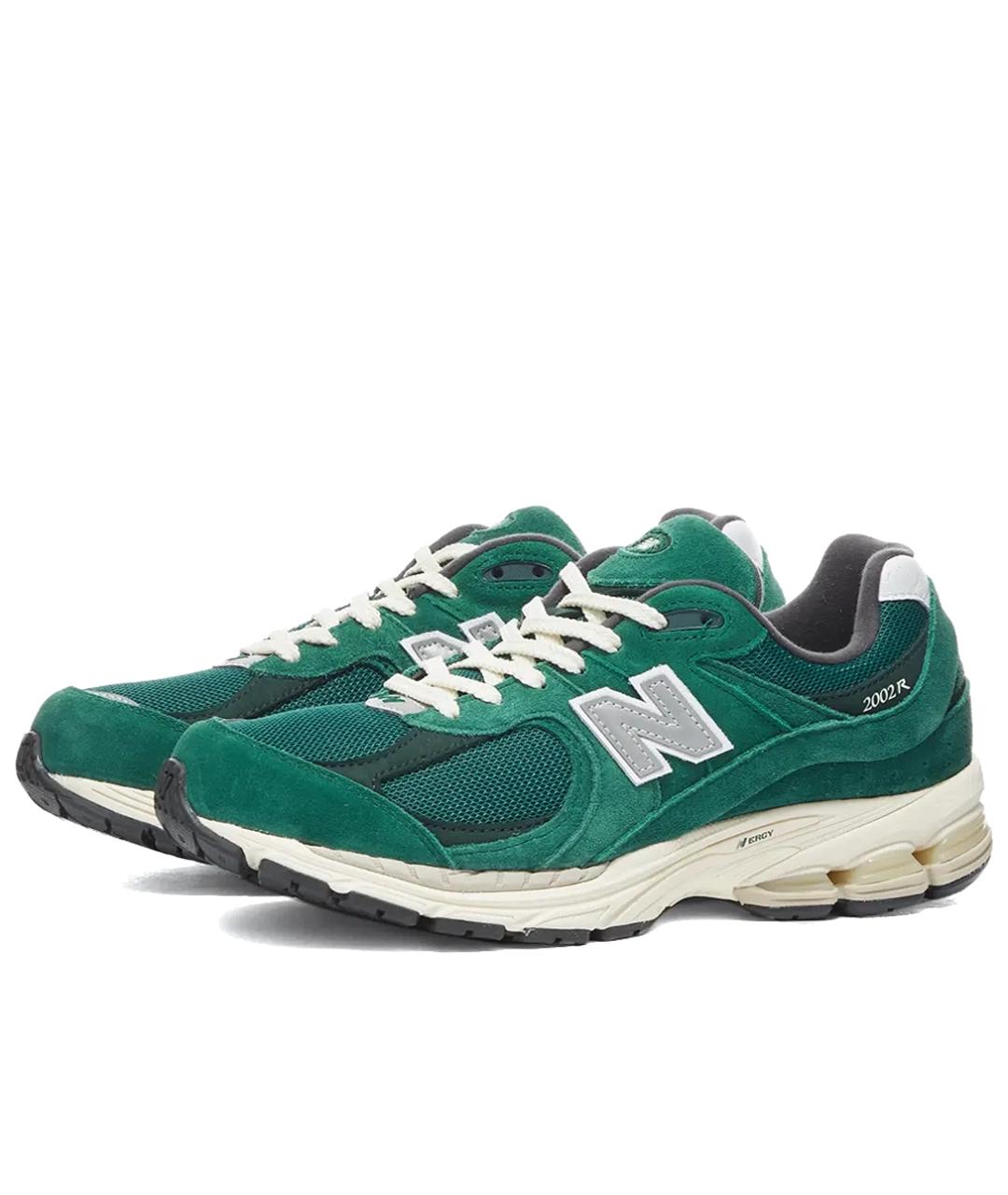NEW BALANCE Зеленые кожаные низкие кроссовки / кеды, фото 2