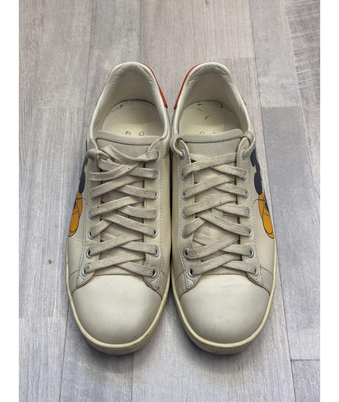 GUCCI Белые кожаные кеды, фото 8
