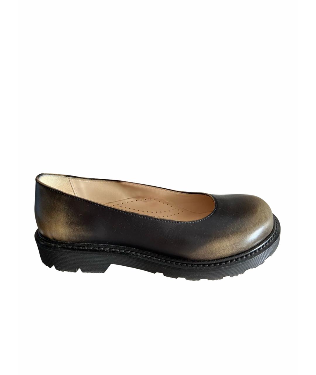 LOEWE Черные кожаные лоферы, фото 1