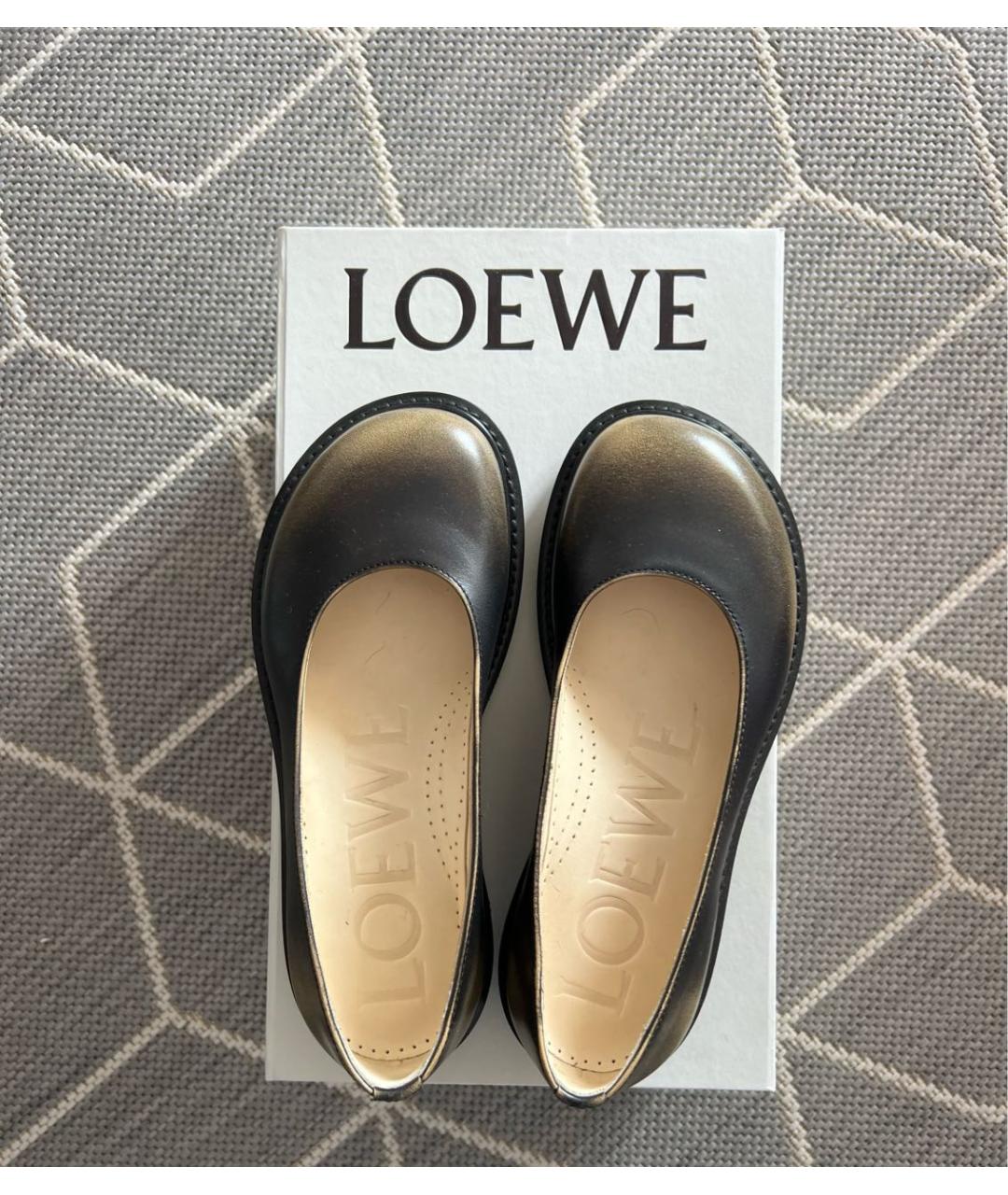 LOEWE Черные кожаные лоферы, фото 2