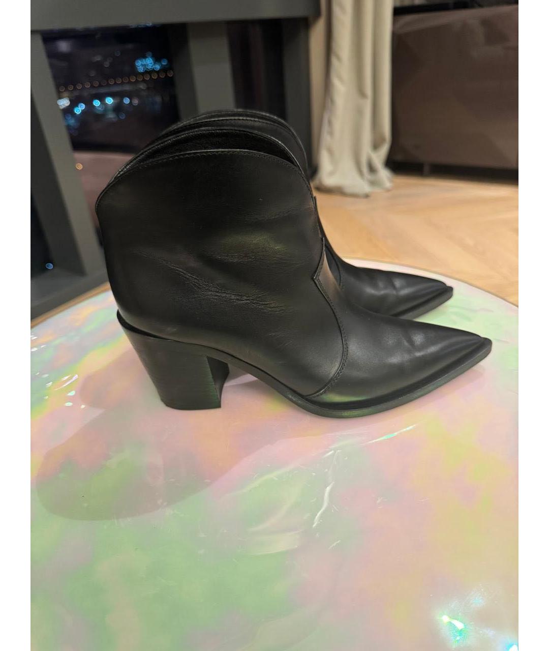 GIANVITO ROSSI Черные кожаные ботильоны, фото 5