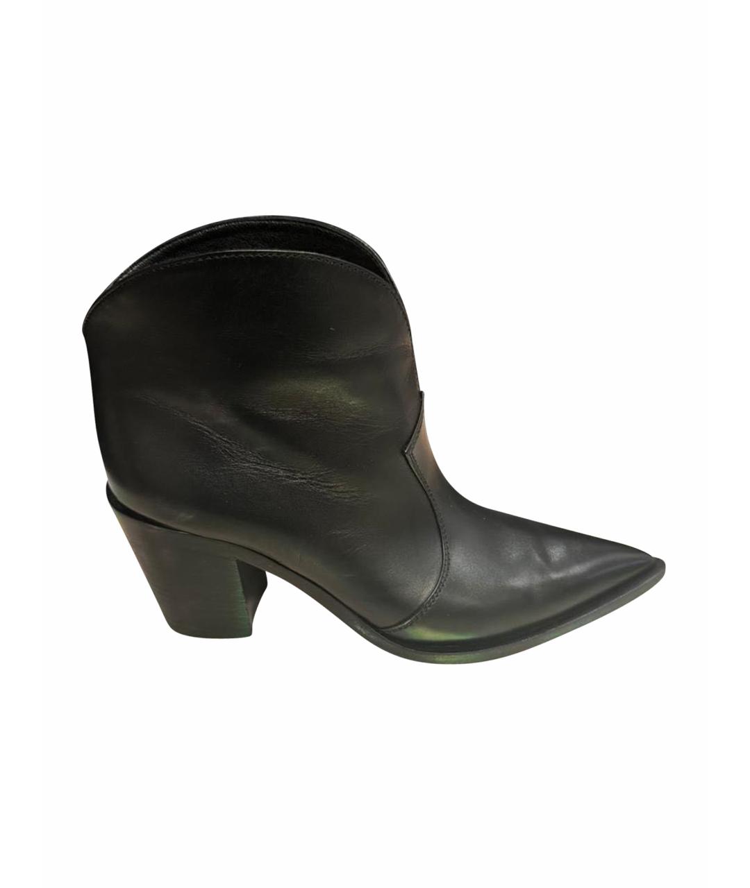 GIANVITO ROSSI Черные кожаные ботильоны, фото 1