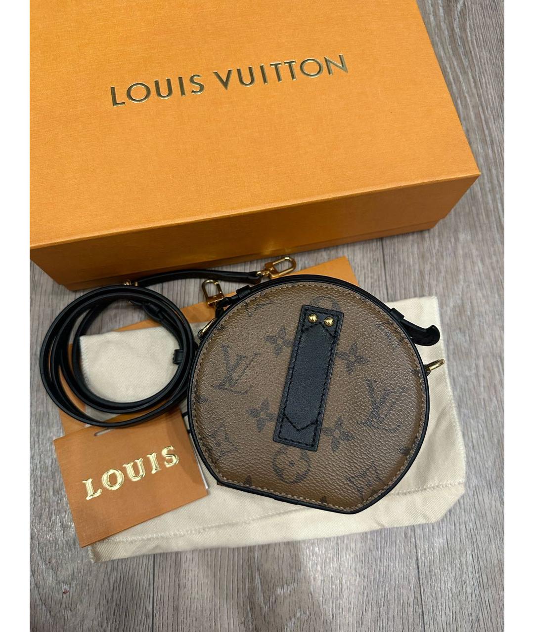 LOUIS VUITTON Коричневая кожаная сумка через плечо, фото 3