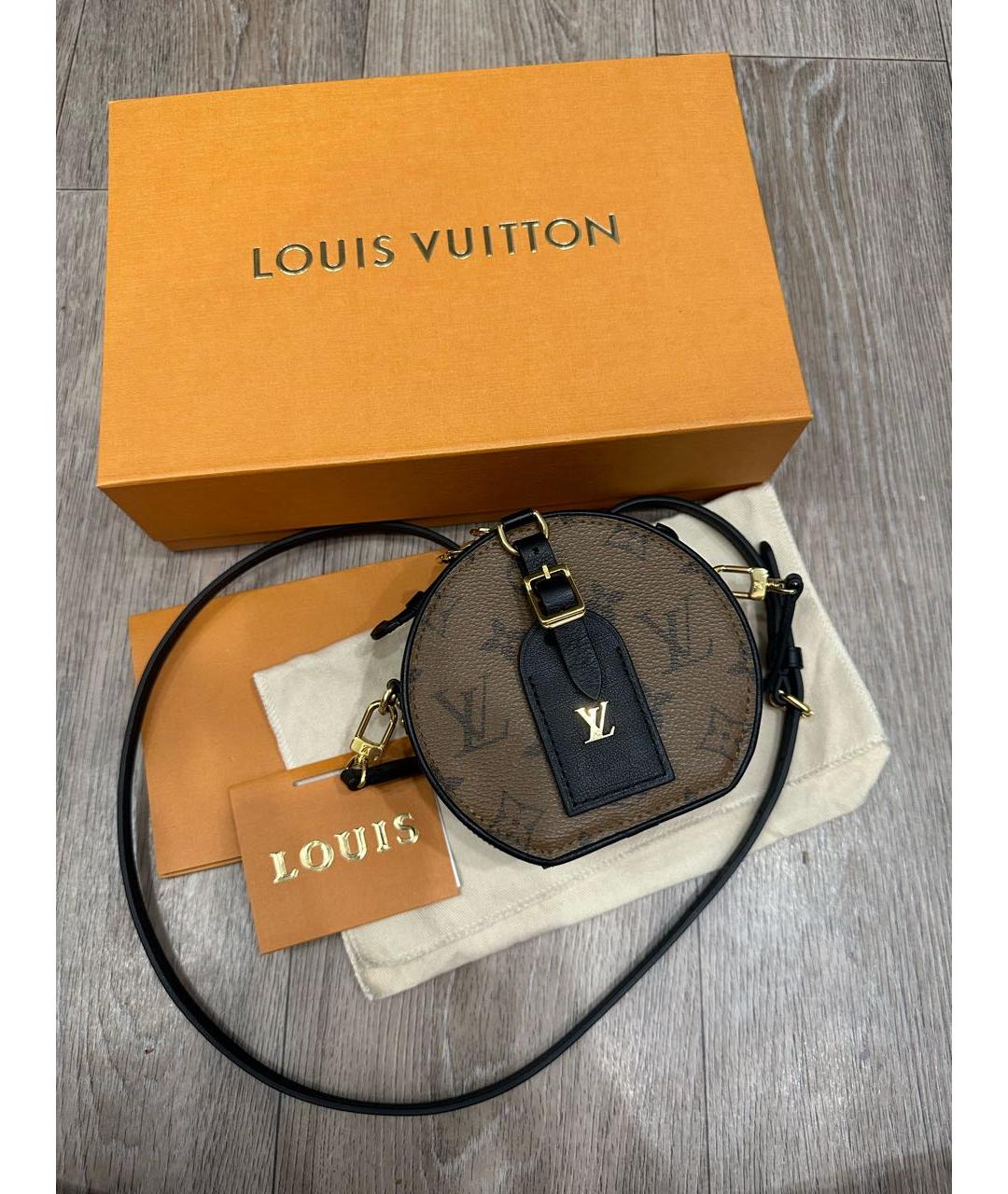 LOUIS VUITTON Коричневая кожаная сумка через плечо, фото 5