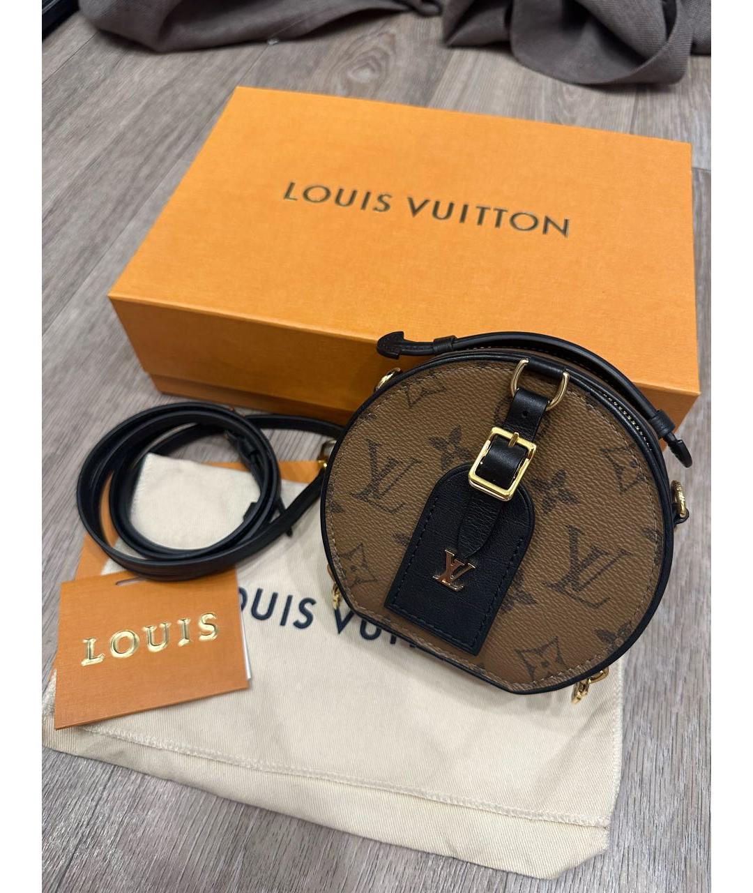 LOUIS VUITTON Коричневая кожаная сумка через плечо, фото 2