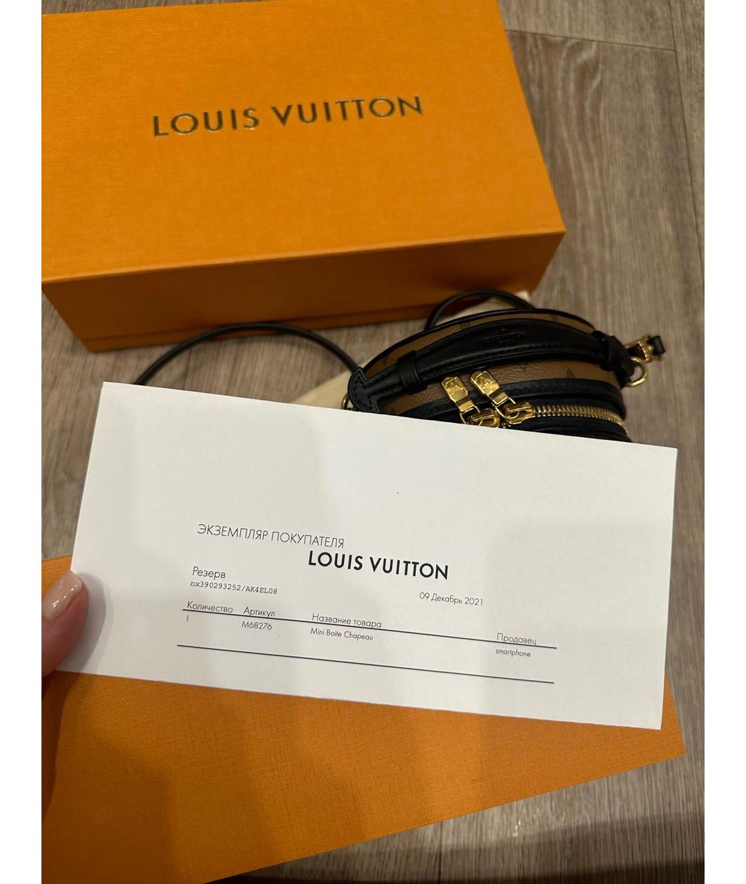 LOUIS VUITTON Коричневая кожаная сумка через плечо, фото 6