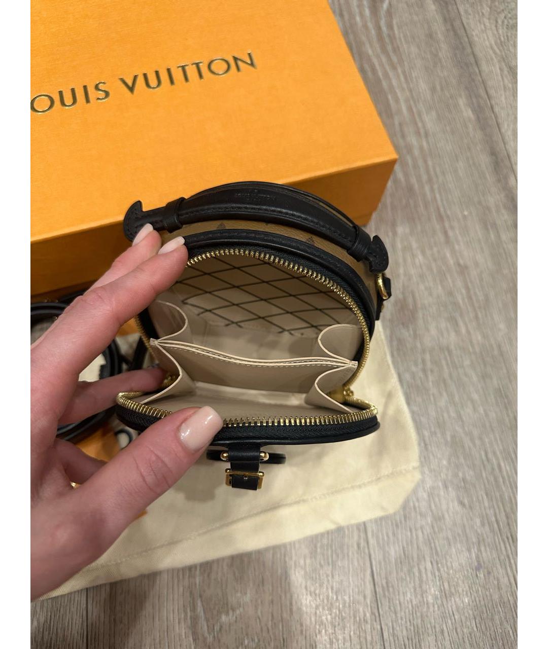 LOUIS VUITTON Коричневая кожаная сумка через плечо, фото 4
