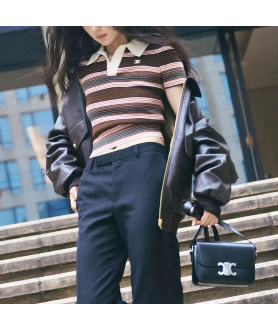 CELINE Коричневая кожаная куртка, фото 6