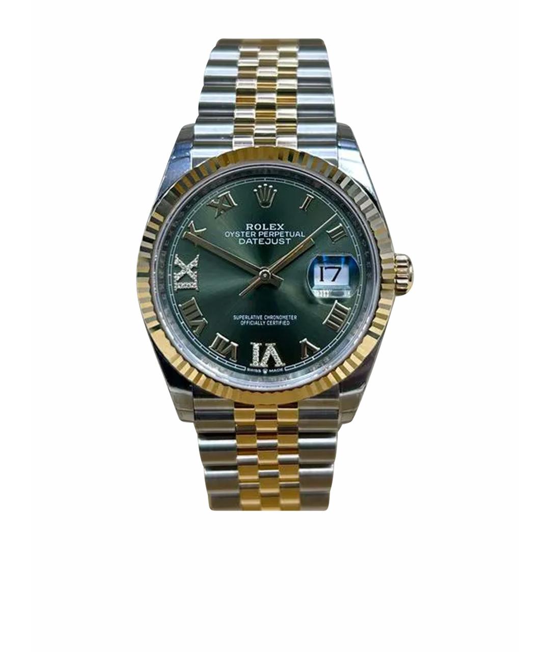 ROLEX Зеленые часы из желтого золота, фото 1